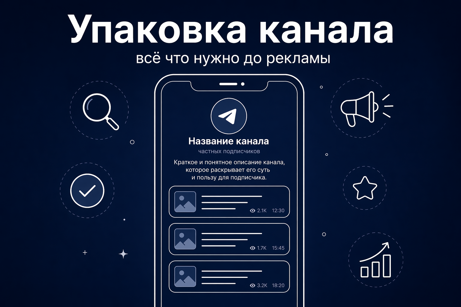 Упаковка канала в MAX 2026 — название, описание, аватар, первые посты